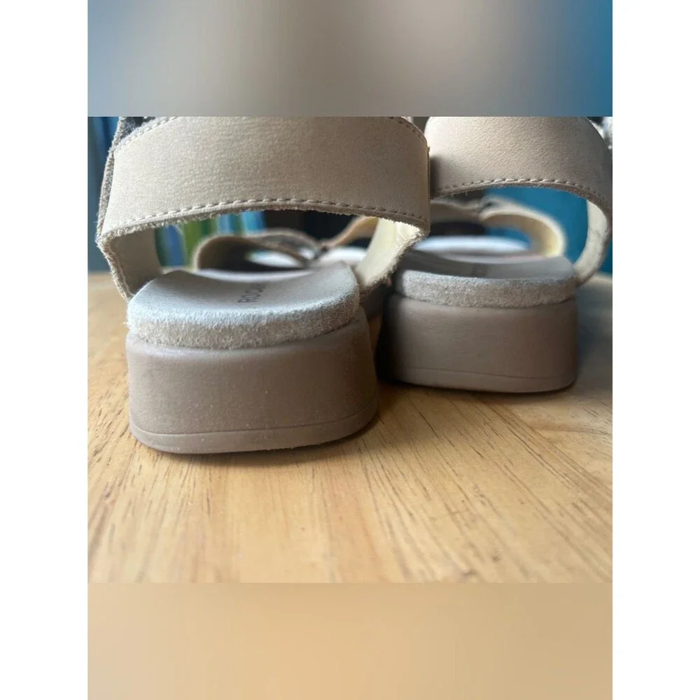 Rockport Leather Slingback 7M Taupe/Nude Neutral Sandals